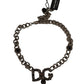 Elegant Silver Tone DG Crystal Charm Necklace