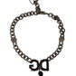 Elegant Silver Tone DG Crystal Charm Necklace