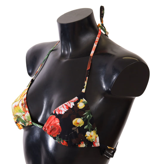 Elegant Floral Print Bikini Top