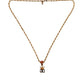 Gold Tone Brass Logo Charm Necklace