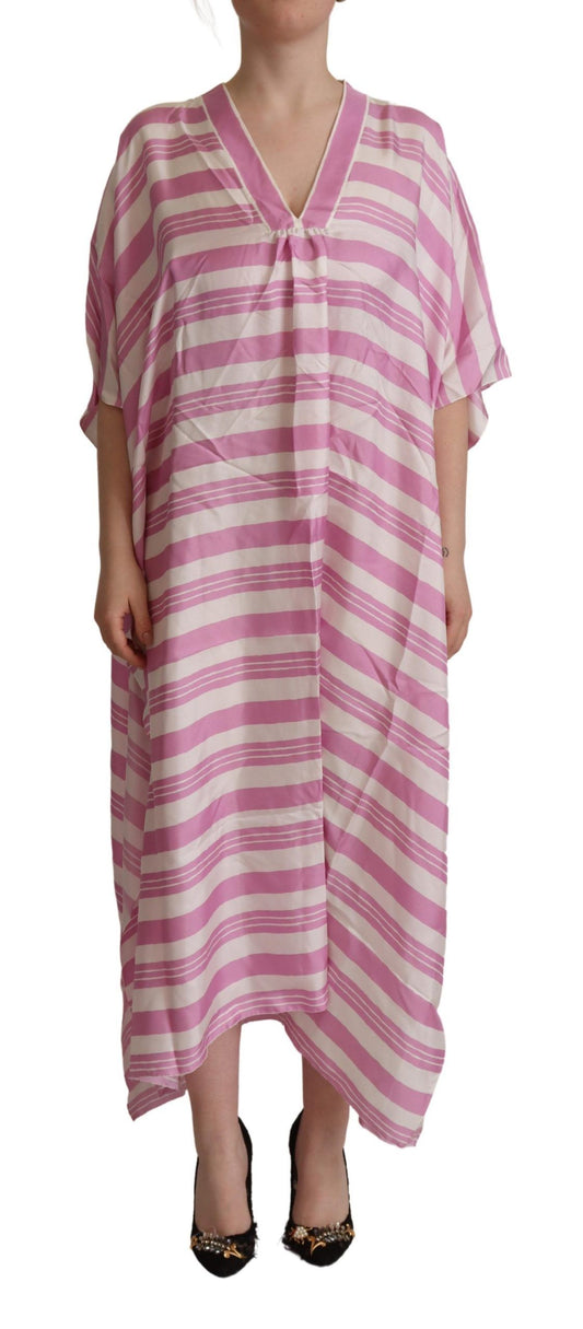 Silken Striped Kaftan Tunic Dress - Exclusive Design