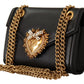 Elegant Devotion Black Leather Shoulder Bag