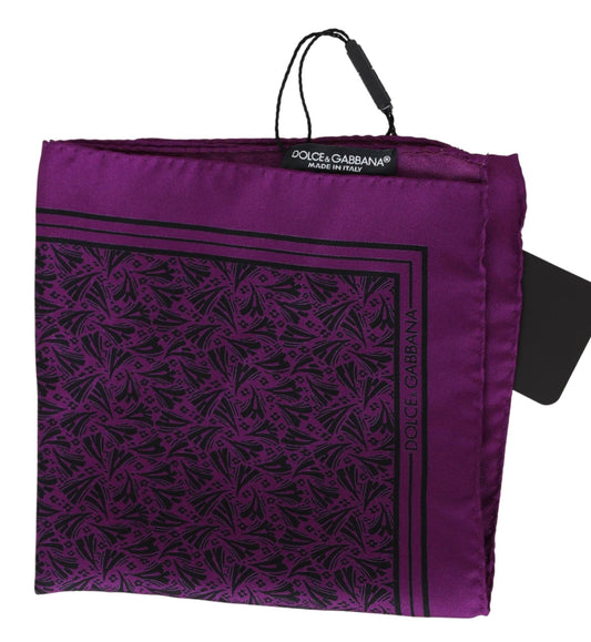 Elegant Purple Silk Pocket Square Handkerchief