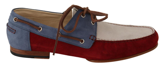 Multicolor Leather Suede Loafers