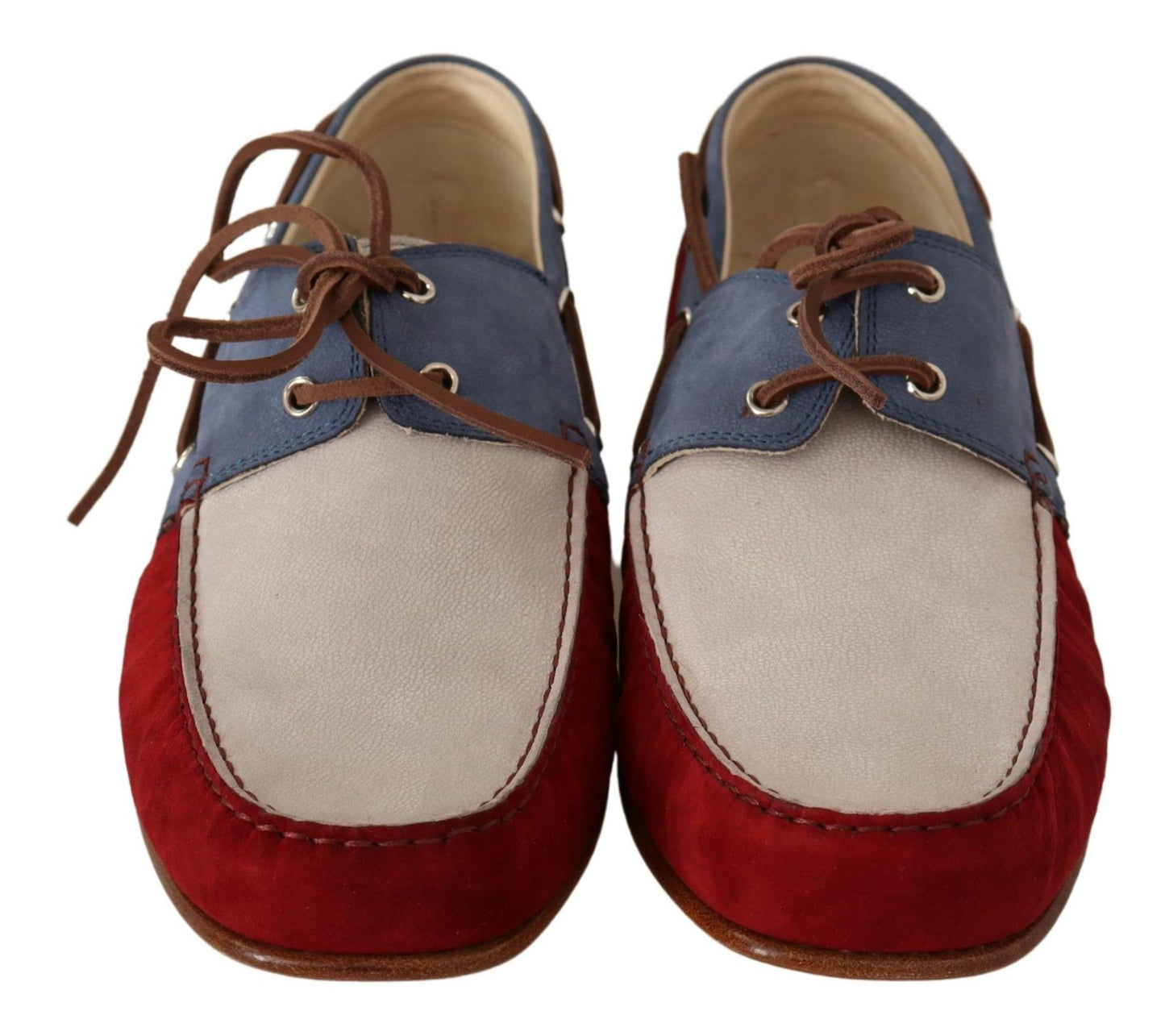 Multicolor Suede Flat Boat Lace Up Loafer Shoes