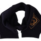 Dark Blue Wool Knit DG Logo Shawl Wrap Scarf