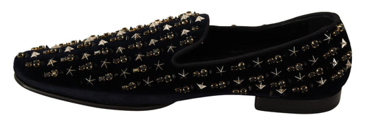 Elegant Black Suede & Velvet Loafers
