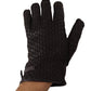 Black Lambskin Leather Woven Gloves