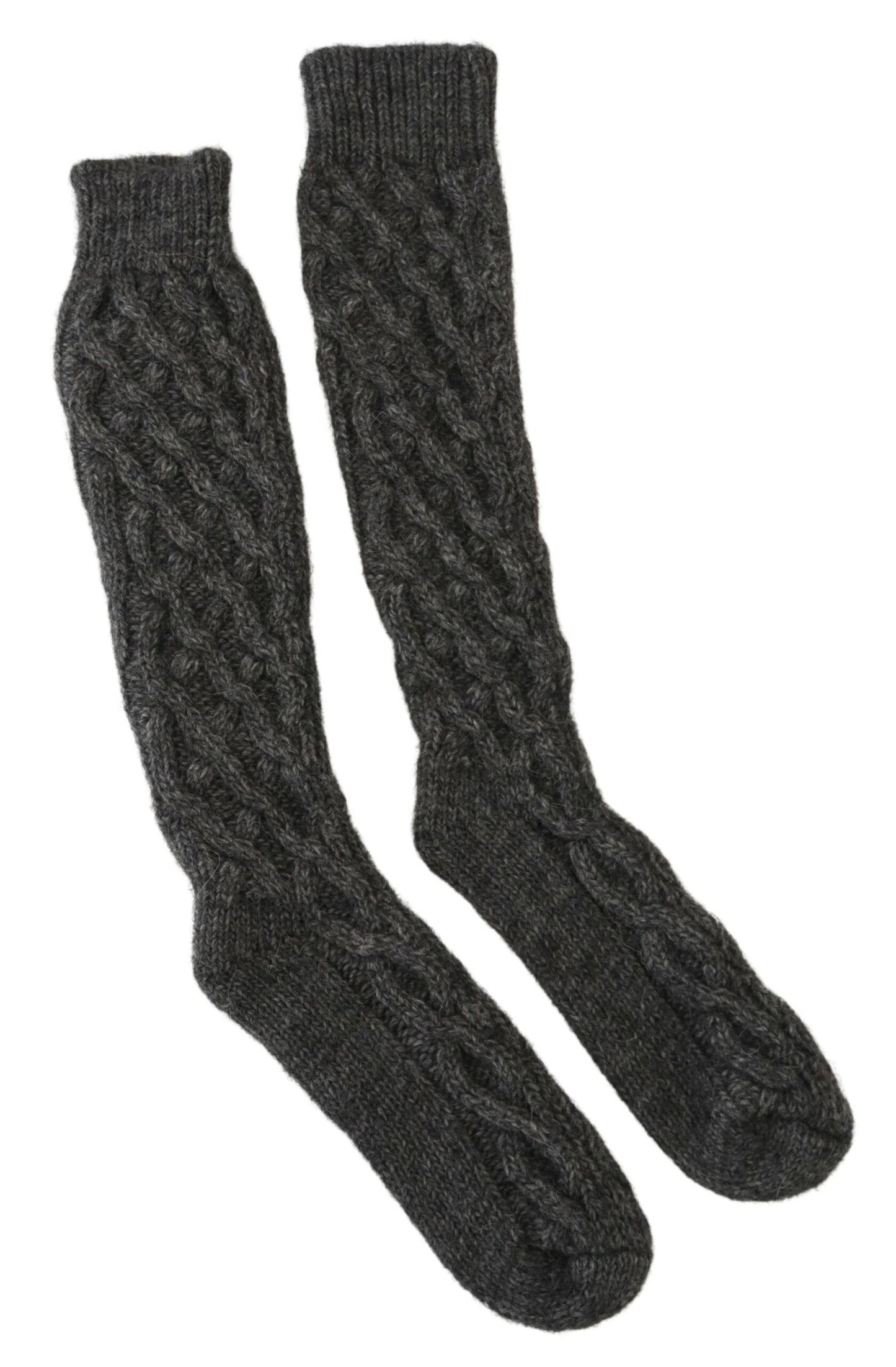 Classic Grey Wool-Blend Italian Socks