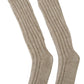 Chic Beige Knit Calf Socks