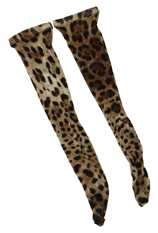 Brown Nylon Mid Calf Long Women Socks