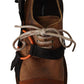 Elegant Brown Leather Casual Sneakers