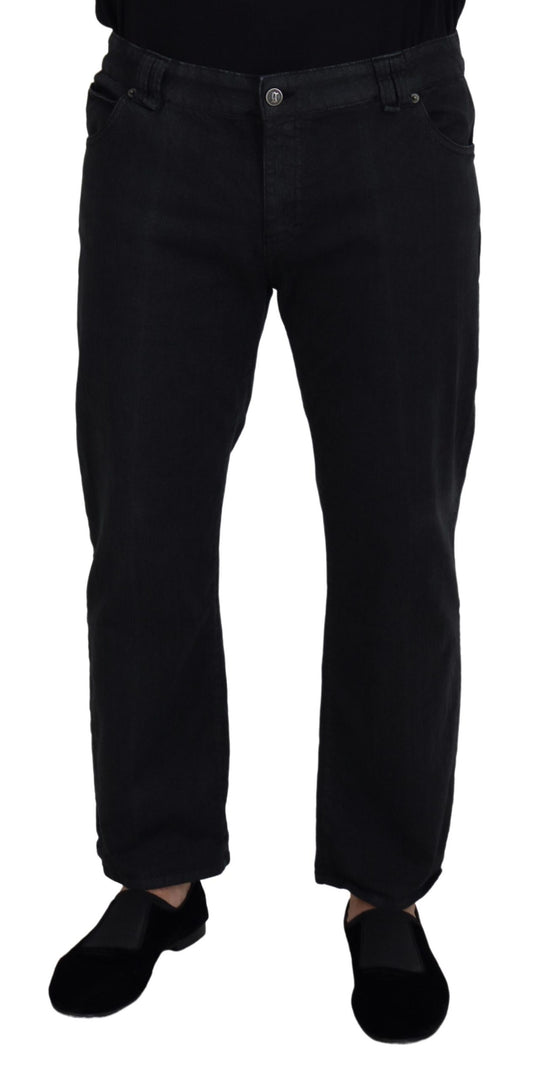 Elegant Black Mainline Cotton Jeans