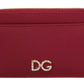 Chic Pink Leather Zippered Cardholder Wallet