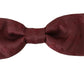 Men Maroon 100% Silk Faille Adjustable Men  Neck Bow Tie