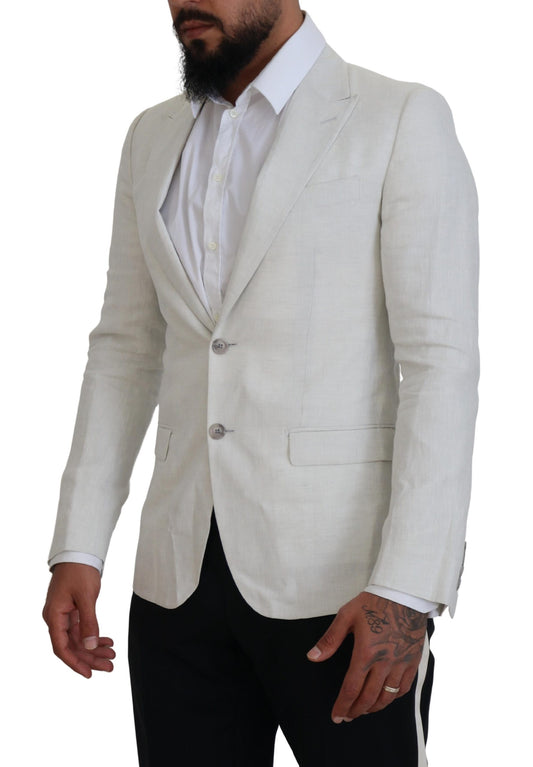 Elegant White Sicilia Single Breasted Blazer