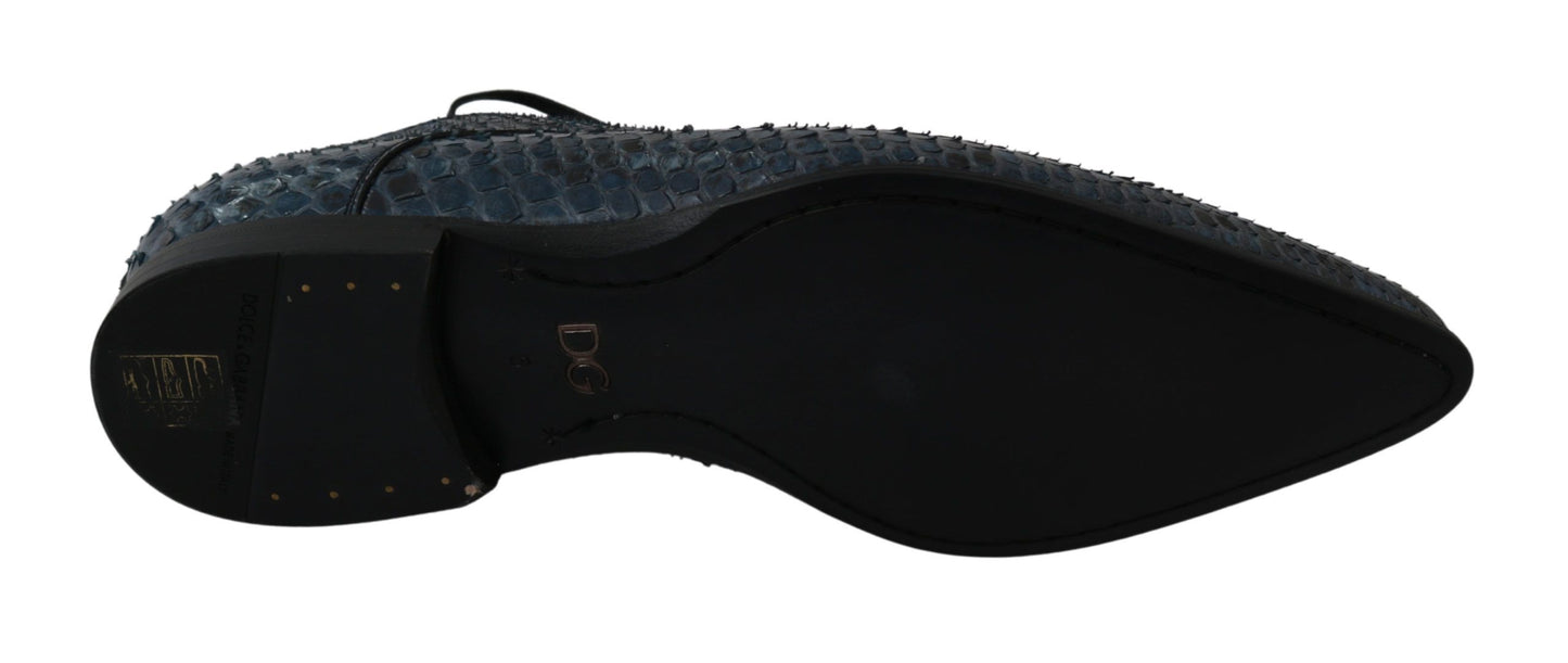 Blue Python Leather Snakeskin Dress Shoes
