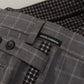 Grey Cotton Checkered Chino Pants