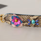 Elegant Beige Python Leather Shoulder Strap