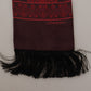 Elegant Maroon Silk Fringed Men's Scarf