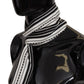 Elegant Silk Men's Scarf Black and White