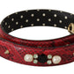 Elegant Red Python Leather Shoulder Strap