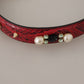 Elegant Red Python Leather Shoulder Strap