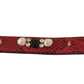 Elegant Red Python Leather Shoulder Strap