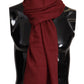 Elegant Red Cashmere-Silk Men's Scarf