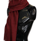 Elegant Red Cashmere-Silk Men's Scarf