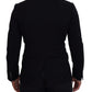 Elegant Single Breasted Black Wool Blazer