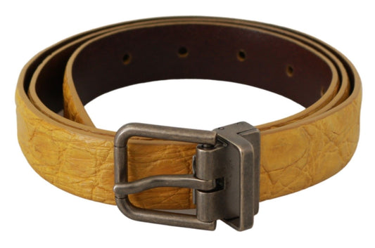 Exotic Yellow Animal Pattern Leather Belt