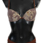 Elegant Brown Lace Two-Piece Swimsuit