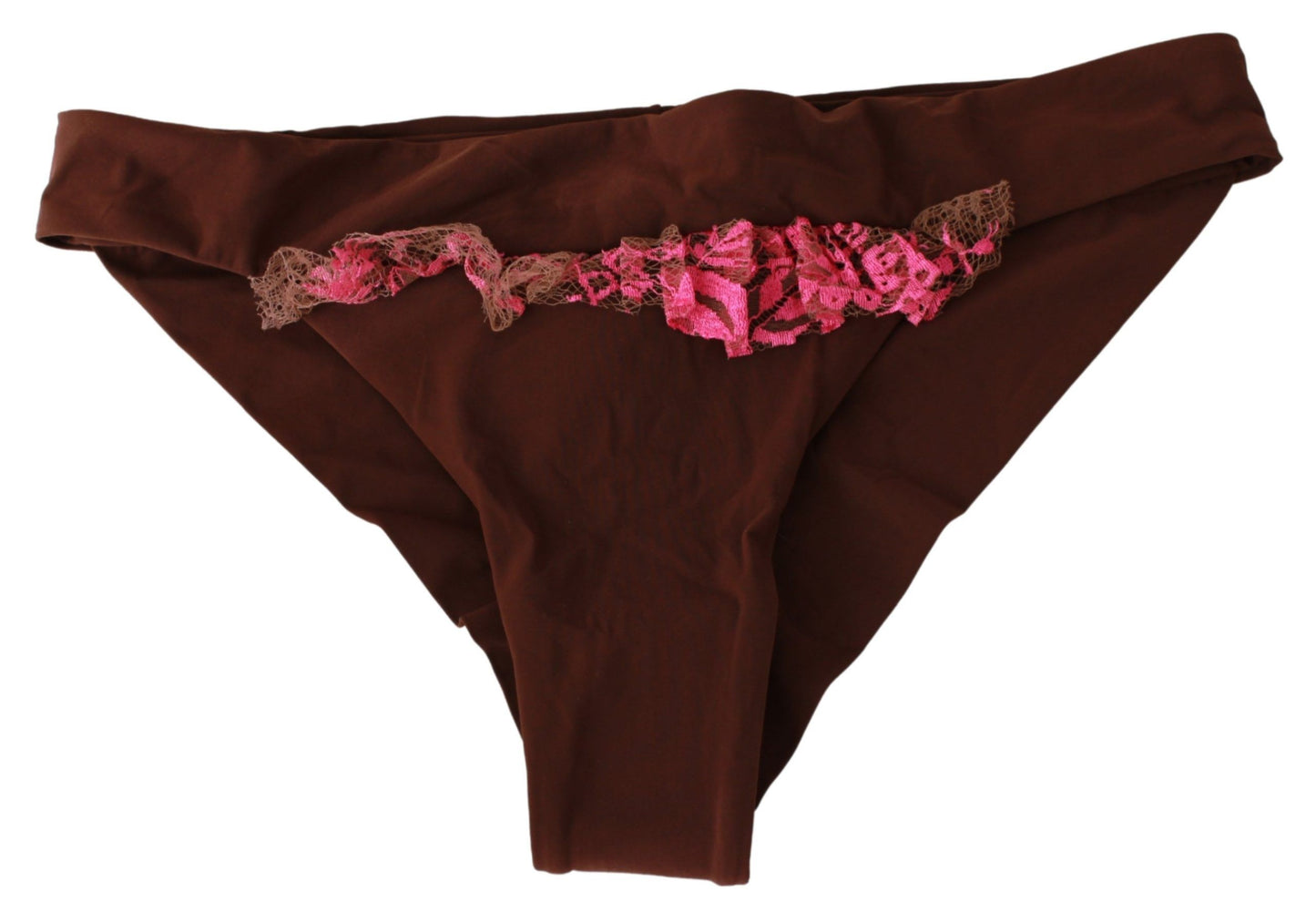 Chic Pink and Brown Two-Piece Swimsuit