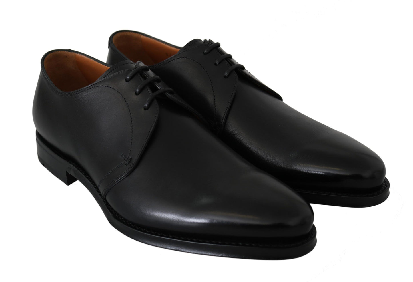 Black Calfskin Lace Up Men Formal Derby Shoes
