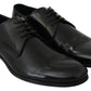 Derby Napoli Black Leather Dress Formal Shoes