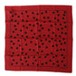 Elegant Red Polka Dot Silk Square Scarf