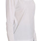 White Cotton Longsleeve Collared Top Blouse
