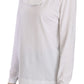 White Cotton Longsleeve Collared Top Blouse