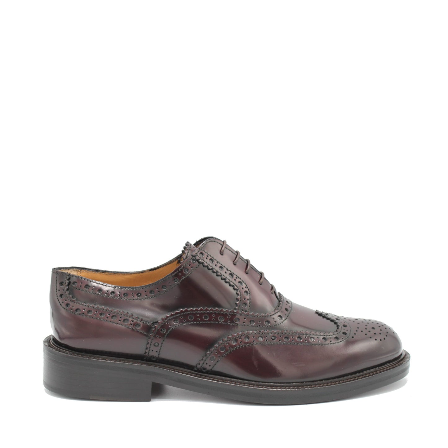 Bordeaux Spazzolato Leather Mens Laced Full Brogue Shoes