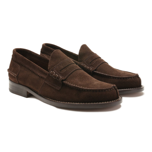 Dark Brown Suede Leather Mens Loafers Shoes