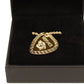 Gold Toned Brass Medusa Head Triangle Coin Guitar Pick Chain Necklace