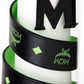 Smooth Visetos Logo Summer Green Leather Adjustable Reversible M Buckle Belt