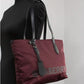 Small Burgundy Logo Branded Econyl Nylon Tote Shoulder Handbag Purse