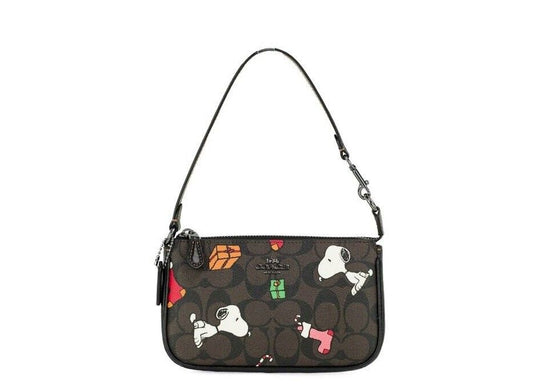 Nolita 19 Mini Holiday Snoopy Coated Canvas Top Handle Wrist Bag