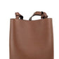 Lorne Small Tan Pebbled Leather Bucket Crossbody Handbag Purse Bag Brown