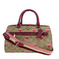 (CA248) Heart Print Signature Leather Rowan Medium Satchel Handbag Purse