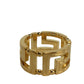 Greca Patterned Gold Toned Brass US Men's Size 9 Ring