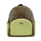 (5671) Court Signature Leather Khaki/Pale Lime Medium Backpack Bookbag Bag