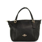 Kacey Black Pebbled Leather Top Zip Satchel Crossbody Handbag